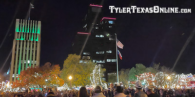 Christmas parade and festivities in downtown Tyler, Texas