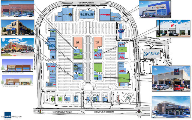 Map of stores at The Village at Cumberland Park, Tyler, Texas