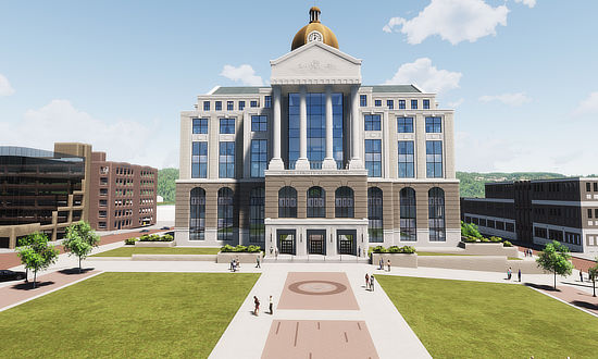 The new, planned Smith County Courthouse in Texas, opening in 2026