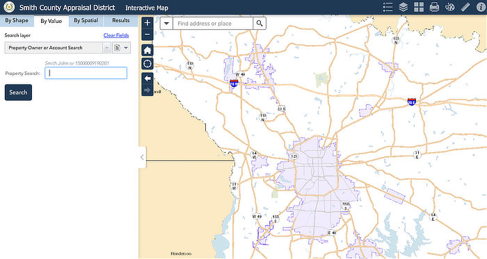 Smith County Appraisal District (SCAD) Map