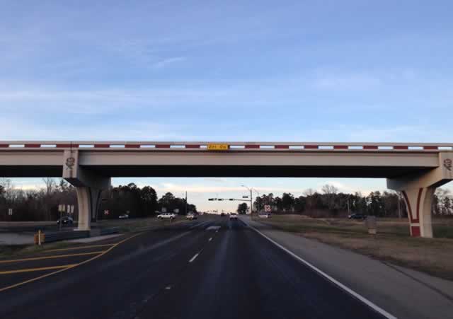 Toll 49 overpass at South Broadway Avenue in Tyler, looking north