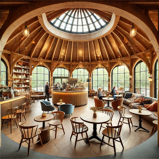 Interior view of the Roundhosue Cafe at the RailYard at Tyler ... a planned development in downtown Tyler, Texas