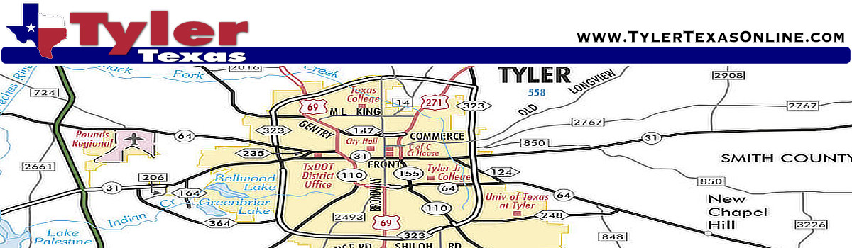 Maps of Tyler Texas and Smith County Texas