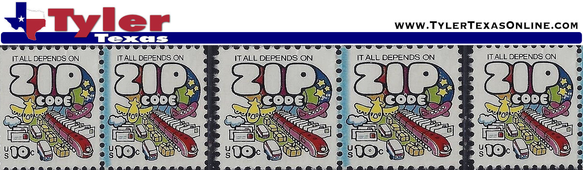 USPS Zip Codes and Post Office locations for Tyler Texas and Surrounding Cities